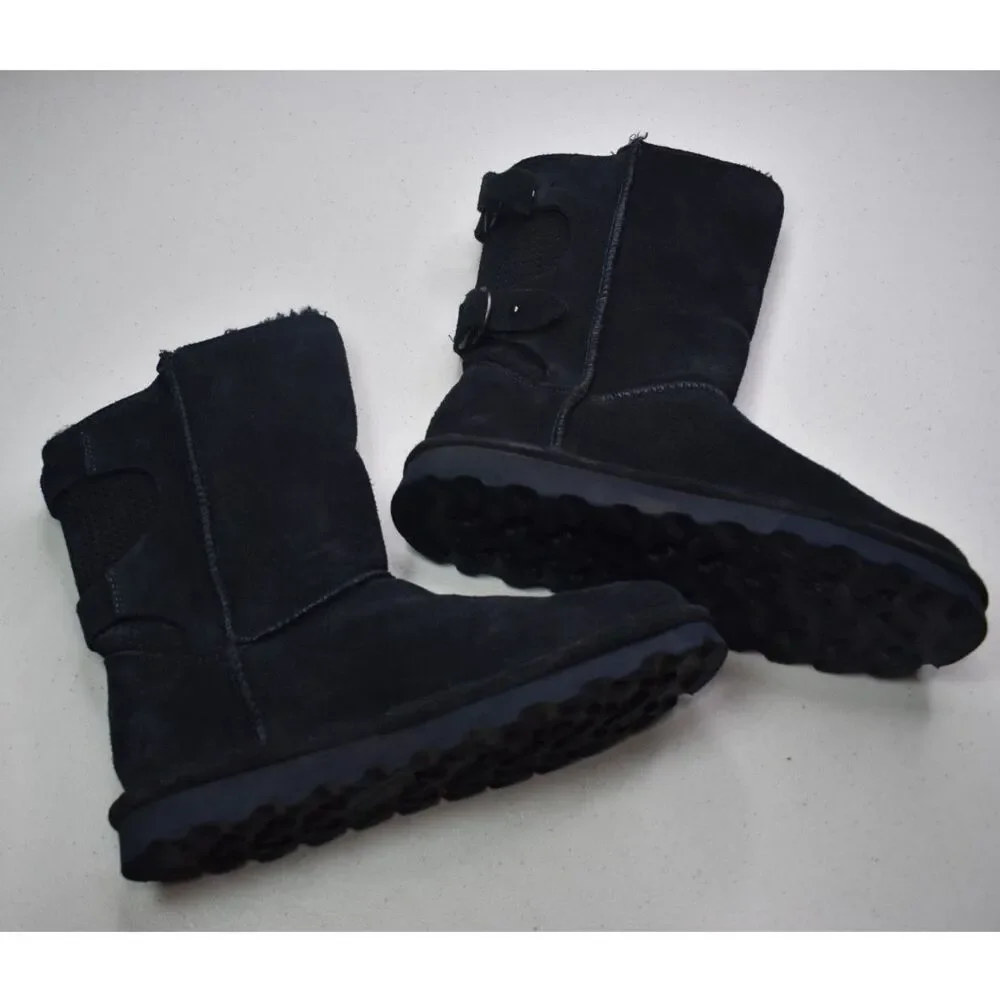 Bearpaw Clara Mid Height Buckle Boots Winter Snow Womens Size 9